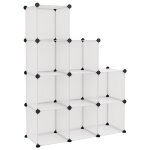 Vidaxl cubes de rangement 9 pcs transparent pp