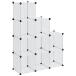 Vidaxl cubes de rangement 9 pcs transparent pp