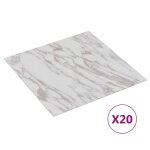 Vidaxl dalles de plancher autoadhsives 20pcs pvc 1, 86 m marbre blanc