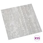 Vidaxl dalles de plancher autoadhsives 55 pcs pvc 5, 11 m gris