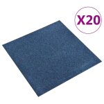 Vidaxl dalles de tapis de sol 20 pcs 5 m� 50x50 cm bleu fonc�