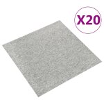 Vidaxl dalles de tapis de sol 20 pcs 5 m� 50x50 cm gris clair