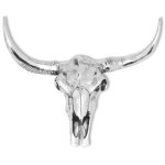 Vidaxl d�coration murale en forme de cr�ne de taureau aluminium argent�