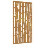 Vidaxl d�coration murale jardin 105x55 cm acier corten design bambou