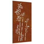 Vidaxl d�coration murale jardin 105x55 cm acier corten design bambou
