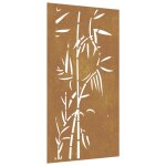 Vidaxl d�coration murale jardin 105x55 cm acier corten design bambou