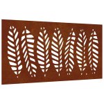 Vidaxl d�coration murale jardin 105x55 cm acier corten design feuille