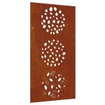 Vidaxl d�coration murale jardin 105x55 cm acier corten design feuille