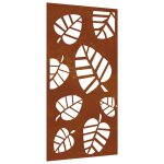 Vidaxl d�coration murale jardin 105x55 cm acier corten design feuille