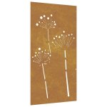 Vidaxl d�coration murale jardin 105x55 cm acier corten design de fleur