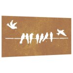 Vidaxl d�coration murale jardin 105x55 cm acier corten design d'oiseau