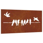 Vidaxl d�coration murale jardin 105x55 cm acier corten design d'oiseau