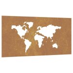 Vidaxl d�coration murale jardin 105x55 cm design de carte du monde
