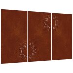 Vidaxl d�corations murales jardin 3 pcs 105x55 cm design du soleil
