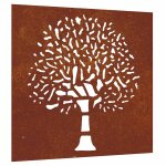 Vidaxl d�coration murale jardin 55x55 cm acier corten design d'arbre