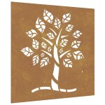 Vidaxl d�coration murale jardin 55x55 cm acier corten design d'arbre