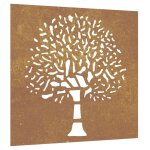 Vidaxl d�coration murale jardin 55x55 cm acier corten design d'arbre