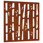 Vidaxl d�coration murale jardin 55x55 cm acier corten design bambou