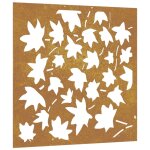 Vidaxl d�coration murale jardin 55x55 cm acier corten design feuille