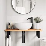 Vidaxl dessus de meuble de salle de bain finition � l'huile 100x40x2cm