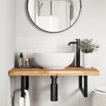Vidaxl dessus de meuble de salle de bain finition � l'huile 60x50x4cm