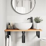 Vidaxl dessus de meuble de salle de bain finition � l'huile 80x40x2 cm