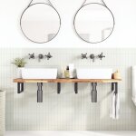 Vidaxl dessus de meuble de salle de bain non trait� bois d'acacia