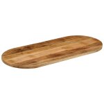 Vidaxl dessus de table 110x40x3, 8cm ovale bois massif de manguier brut