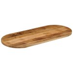 Vidaxl dessus de table 110x50x3, 8cm ovale bois massif de manguier brut