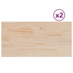 Vidaxl dessus de table 2 pcs 70x35x2, 5cm rectangulaire bois pin massif