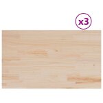 Vidaxl dessus de table 3 pcs 80x47x1, 7cm rectangulaire bois pin massif