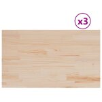 Vidaxl dessus de table 3 pcs 80x47x2, 5cm rectangulaire bois pin massif