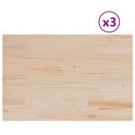 Vidaxl dessus de table 3 pcs 80x53x2, 5cm rectangulaire bois pin massif