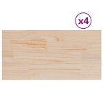 Vidaxl dessus de table 4 pcs 90x45x1, 7cm rectangulaire bois pin massif