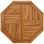 Vidaxl dessus de table 70x70x2, 5 cm octogonal bois de teck massif