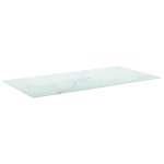 Vidaxl dessus de table blanc 100x50 cm 6 mm verre tremp� design marbre