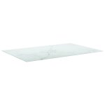 Vidaxl dessus de table blanc 100x62 cm 8 mm verre tremp� design marbre