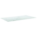 Vidaxl dessus de table blanc 120x65 cm 8 mm verre tremp� design marbre