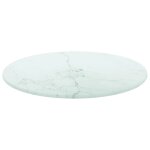 Vidaxl dessus de table blanc 30x0, 8cm verre tremp avec design marbre