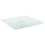 Vidaxl dessus de table blanc 30x30 cm 6 mm verre tremp� design marbre