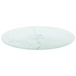 Vidaxl dessus de table blanc �40x0, 8cm verre tremp� avec design marbre