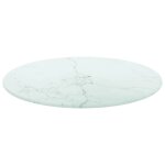 Vidaxl dessus de table blanc �40x0, 8cm verre tremp� avec design marbre