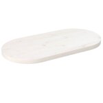 Vidaxl dessus de table blanc 60x30x2, 5 cm bois de pin massif ovale