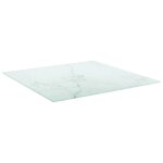 Vidaxl dessus de table blanc 60x60 cm 6 mm verre tremp design marbre