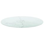 Vidaxl dessus de table blanc 70x0, 8cm verre tremp avec design marbre