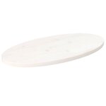 Vidaxl dessus de table blanc 70x35x2, 5 cm bois de pin massif ovale