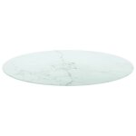 Vidaxl dessus de table blanc 80x1 cm verre tremp avec design marbre