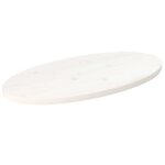 Vidaxl dessus de table blanc 80x40x2, 5 cm bois de pin massif ovale