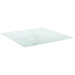 Vidaxl dessus de table blanc 80x80 cm 6 mm verre tremp� design marbre