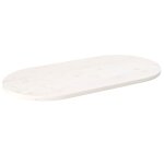 Vidaxl dessus de table blanc 90x45x2, 5 cm bois de pin massif ovale